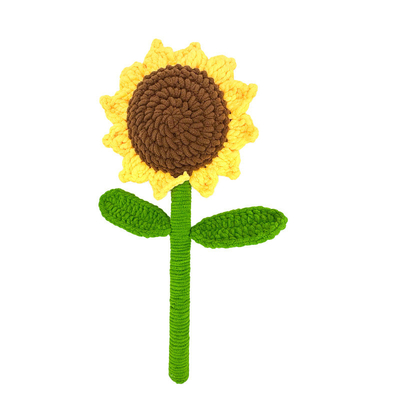Goede prijs. Grote zonnebloem en roos kampioen boeket geel en bruin katoen creatief handgemaakt gebreide cadeau voor Valentijnsdag online