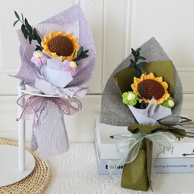 Goede prijs. Bloemen Variëteit Handgebreide Wolle Gebreide Boeket Perfect Geschenk Voor Meisjes Verjaardag of Afsluiting online