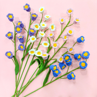 Goede prijs. Handgemaakte gebreide lelie van de vallei boeket DIY haak kunstmatige bloem Handheld boeket online