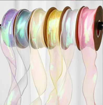Goede prijs. 4cm6cm Kleurrijke visstaart garens Ribbon Factory Bagged Flower Art Bud Silk Weaving Belt Cake Baking Bag Wholesale van bindbanden online