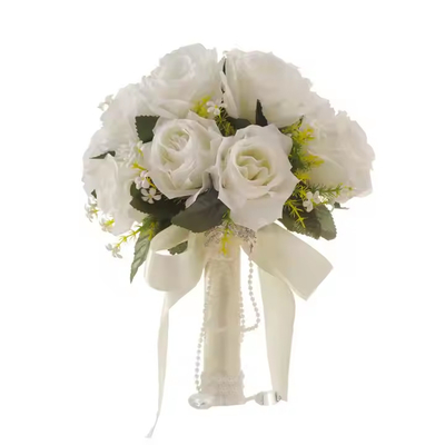 Goede prijs. Groothandel Zilk Roos Bloem Boeket Decoratieve Bruiloftsbloemen Bruiloftsboeketten online