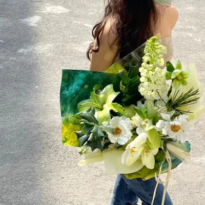 Goede prijs. Inktwassen van steen textuurpapier, verpakkingspapier voor bloemenboeketten, verpakkingen voor floating-dyed flower art, verpakkingsmaterialen voor bloemenverpakkingspapier online