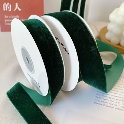 Goede prijs. Inkt groen fluweel enkelzijdig fluweel geweven lint fluweel zijde lint handgemaakt DIY boog boeket verpakking cadeau online