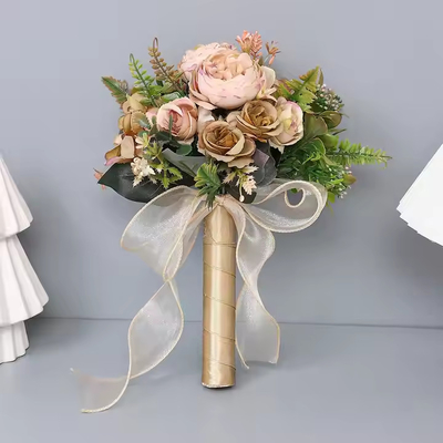 Goede prijs. Hoogwaardige groothandel bruiloft boeketten kunstbloemen rozen bruiden bruidsmeisjes handgesteunde bruiloft gunsten Valentijnsdag cadeau online