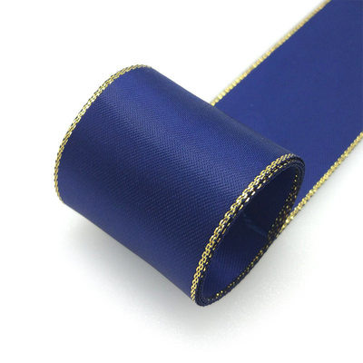 Goede prijs. 35 kleur goud ui rand lint 28801 Yao Ming polyester satijn goud rand lint bloem verpakkingsband online