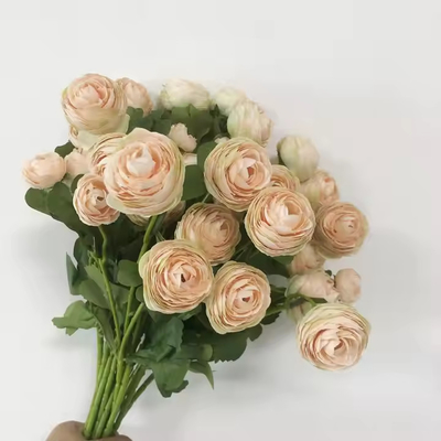 Goede prijs. Loze kunstmatige pioenen Perzik Ranunculus Zijde pioenen Bloemen Boeket online