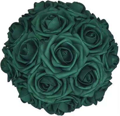 Goede prijs. Bulk Donkere smaragdgroene rozen Kunstbloemen met stengel voor doe-het-zelf Bruiloft boeketten Centrumstukken Arrangementen Kusbal online