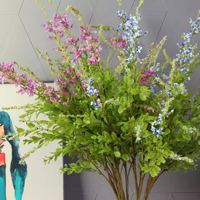 Goede prijs. Kunstmatige Salvia Grass Kleine wilde bloem Zilksalie met bloemen voor bruidsboeket vuller bruiloft binnenshuis decoratie planten online
