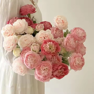 Goede prijs. Hoogwaardige bruiloft kunstbloemen Roos Kunstbloemen pioen voor bruiloft huisversiering online