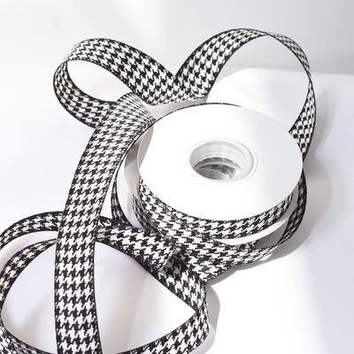 Goede prijs. Zwart en wit honingraat geweven lint lint decoratie lint boog bloemen boeket bloemen stropdas verpakkingsmateriaal korting online