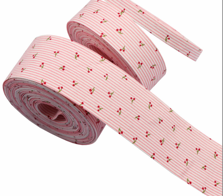 Goede prijs. Cherry striped ribbon, pressed cloth strip, woven belt, bow tie, pet leash, collar, gift packaging, cloth ribbon online