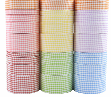 Goede prijs. Grid pressed fabric ribbon, small grid woven ribbon, handmade DIY bow tie, hair accessory, bow tie, clothing, cotton fabric ribbon online