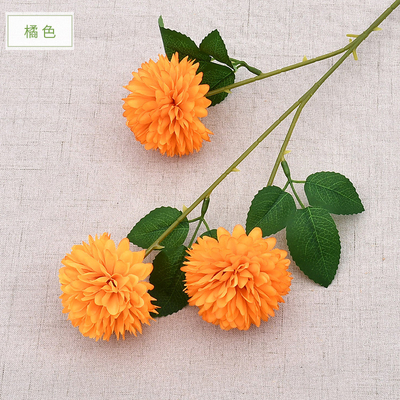 Goede prijs. Simulated Three Headed Ball Chrysanthemum Fake Flower Hydrangea Artificial Flower Table Tennis Chrysanthemum Wedding Home Decoration Simulated Hydrangea Bouquet online