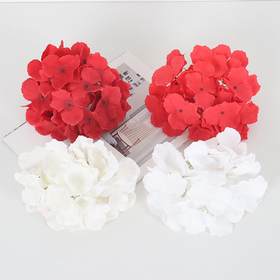 Goede prijs. Wholesale of 27 pieces of frosted fabric hydrangea flower heads, artificial flowers for festival wedding road flower arrangement, flower wall base decoration and artificial flowers online