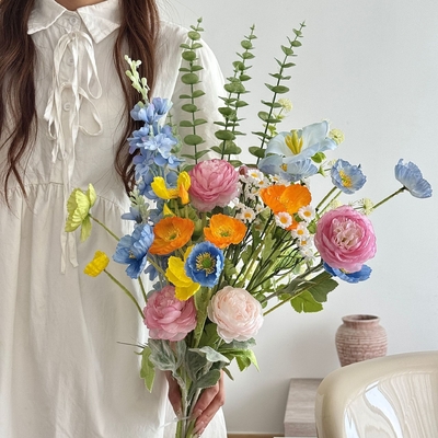Goede prijs. Embroidered ball, rose, simulated flower, fake flower bouquet, living room decoration, graduation season photography, hand-held bouquet photography props online