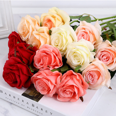 Goede prijs. Simulatie van rozen, enkelvoudige rozen, groothandel, bruiloft, huisversiering, bloemenarrangementen, simulatie van rozenbundels online