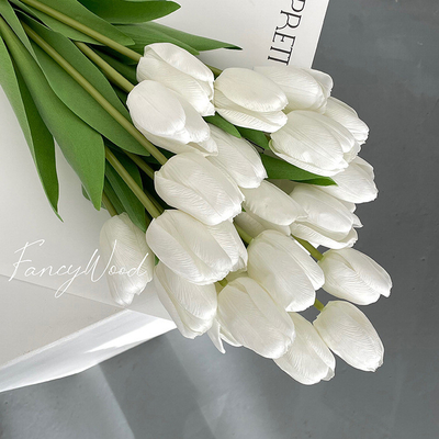 Goede prijs. Simulatie van boeket met vochtinbrengende touch, luxe bloemen van tulpen, decoratie van de taart in de woonkamer, valse bloemen, gedroogde bloemen online