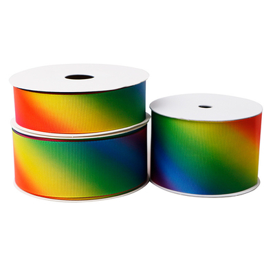 Goede prijs. Meisida band warmteoverdracht drukkader gordel gradiënt regenboogkleur lint op maat polyester geribd lint groothandel online