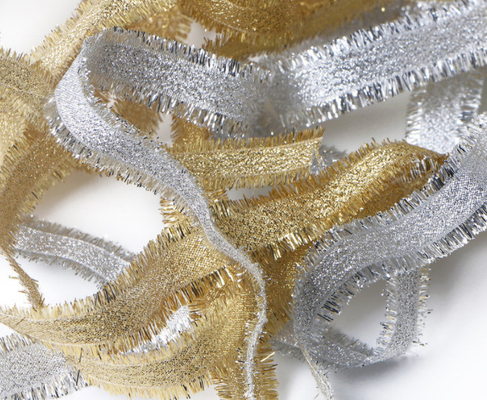 Goede prijs. Meisida Goud en zilver Scallion Gehaard Ribbon Geschenk Bloemen Taart Bakken Bruiloftsdecoratie Goud en zilver Scallion Ribbon online
