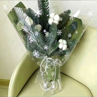 Goede prijs. Kerstwaterdichte sneeuwvlokken cellophane bloemenwinkel, kerstvakantie bloemenboeketten, cadeautjes, appelverpakkingsfabriek groothandel en directe verkoop online