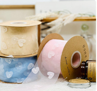 Goede prijs. Zware industrie Perzikhart Borduurwerk Sneeuwgaren Boeket Verpakking Macaron Ribbon Bloemenwinkel Taartwinkel Handgemaakte DIY Materialen online
