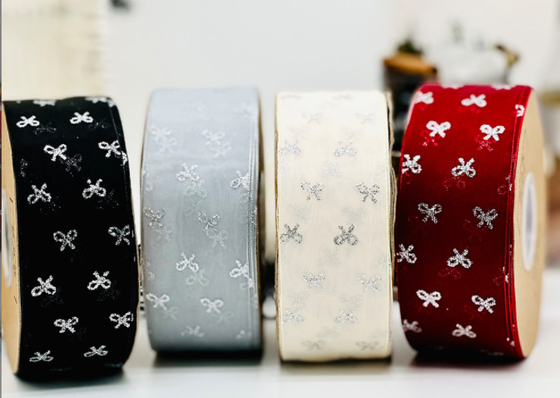Goede prijs. Advanced Silver Sparkle Butterfly Snow Ribbon Handmade DIY Hair Accessories Bow Material Clothing Straw Hat Accessories Gift Box Packaging online