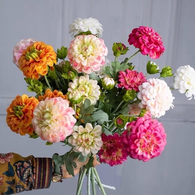 Goede prijs. Fotografie Requisiten Decoratie Handgemaakte zijde Hibiscus Bloem voor de hand Voel vochtinbrengend online