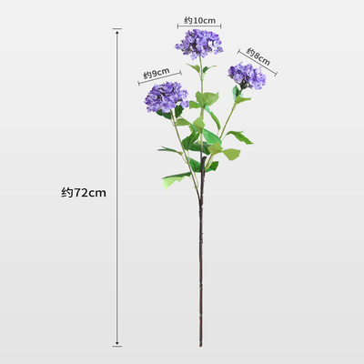 Goede prijs. Huisdecoratie 3-kop Houten geborduurde bal Simulatie Bloem Zachte bruiloft Bloem Muur Plafond Decoratie Meerdere kleuren online