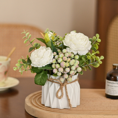 Goede prijs. Nordic verse en lichte kunstbloemen, kunstbloemen voor de woonkamer, gedroogde bloemen, decoratie voor de salontafel, eettafelbloemen, zijde bloemenarrangementen online
