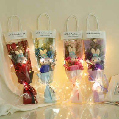 Valentijnsdag 520 Zonnebloem Starry Sky Doll Boeket Geschenk voor vriend, vrouw en beste vriend verjaardag