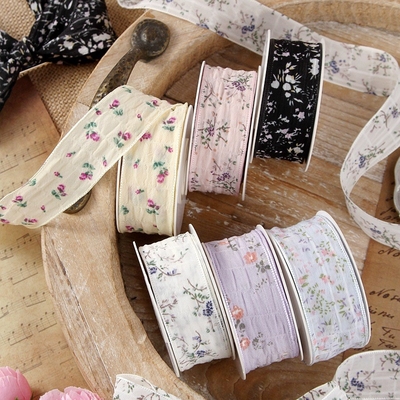 Goede prijs. Haar accessoires Gebruik Polyester gedrukte bloemen rand hoofdband voor doe-het-zelf boog lint strooi hoed cadeau doos verpakkingsbandjes online