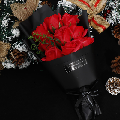 Goede prijs. 520 Valentijnsdag cadeau 9 rozen eeuwig leven zeep boeket bedrijf jaarvergadering handbediende bloemen koppeldag cadeau online