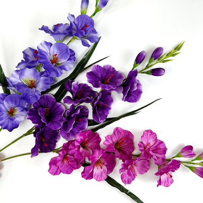 Goede prijs. Simulatie van een enkel zwaard orchidee boeket, zijde stof, bruiloft kamer, foto accessoires, ceremonie bloemenmandje, tuin kunst, landschap bloemen online