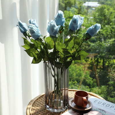 Goede prijs. Simulatie van rozen textuur vochtinbrengend rozenboontje simulatie van bloemen woningversiering bruiloft handgetrokken bloem nep bloem grensoverschrijdend groothandel online