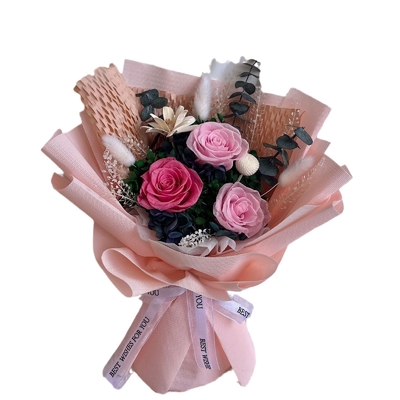 Goede prijs. Eeuwige bloemenboeketten, echte bloemenrozen, gedroogde bloemenornamenten, kerst-, Valentijnsdag- en Qixi-festivalcadeaus, bestverkopende cadeauboksen over de grens online