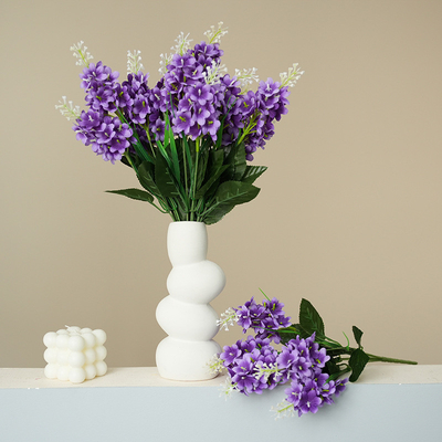 Goede prijs. Simulatie van 5-kop hyacinth lavendel boeket, buiten bloemenarrangement, bruiloftszaal, weggids, huisversiering, bloemenarrangement online