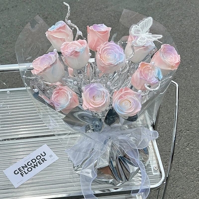 Goede prijs. Zeemeermin Prinses Ster Rivier Droom Zeep Eeuwige Bloem 11-bloem Afgeronde Boeket als een Qixi Festival verjaardagscadeau online