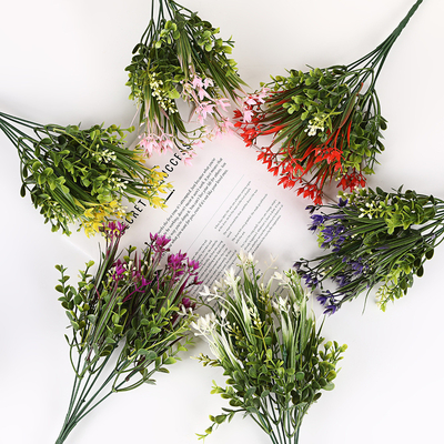 Goede prijs. Simulatie van groene planten, voorjaargras, bloemen, sterrenhemel, bloembukjes, huisversiering, bruiloft, handbloemen, fotografie, decoratie, accessoires, groothandel online