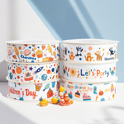 Goede prijs. DIY Handwerk Hoge vasthoudendheid Kinderdag Ribbon Verjaardagstaart Cartoon Ribbon Baking Gift Strap Ribbon Hand Gebaar Decoratie online