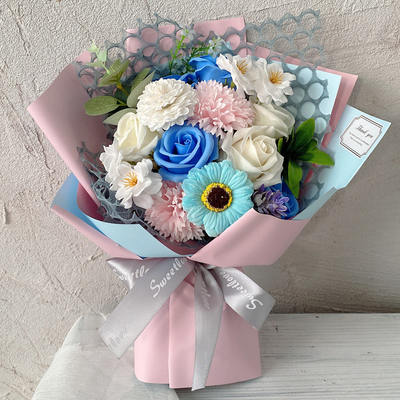 Goede prijs. Valentijnsdag roos zeep boeket creatief cadeau kunstbloem groothandel online