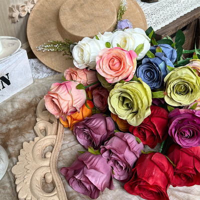 Goede prijs. 3 parelrozen, gesimuleerde rozen, bruiloft decoratie, Valentijnsdag, handgesteund boeket, rozen muur, nep bloemen, het creëren van landschappen online