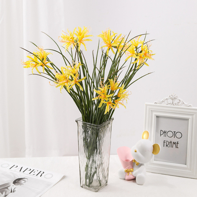 Goede prijs. Simulatie van bloemen, grensoverschrijdende fabrikant groothandel, Manzhu Shahua nepbloem, groen planten landschapsontwerp, zijden boeket, wind en regen orchidee online