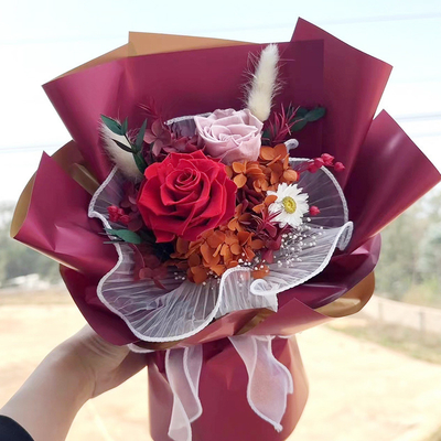 Goede prijs. Eeuwige Bloem Roos Boeket Valentijnsdag cadeau voor vriendin High End verjaardagscadeau Eeuwige Bloem Boeket Afgeronde Ornament online