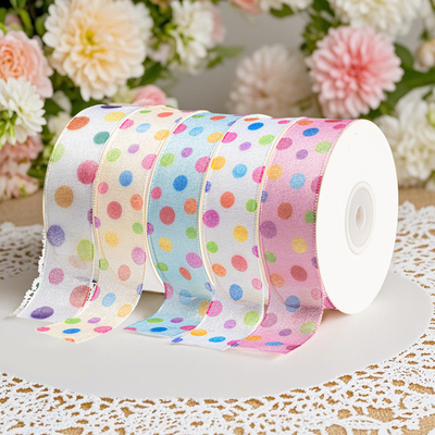 Goede prijs. Digitale warmteoverdracht printen regenboog golf stip lint voor verjaardagstaart verpakking garen lint Kinderdag online
