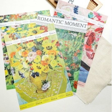 Goede prijs. Bloemenverpakkingspapier Romantisch Moment 57*57cm Olieverfschilderij Sfeer Kunst in Vele Kleuren online