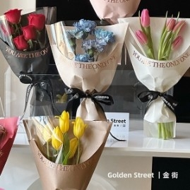 Goede prijs. Hot Stamping Transparant Valentijnsdag Bloemenwikkelpapier in Vele Kleuren online