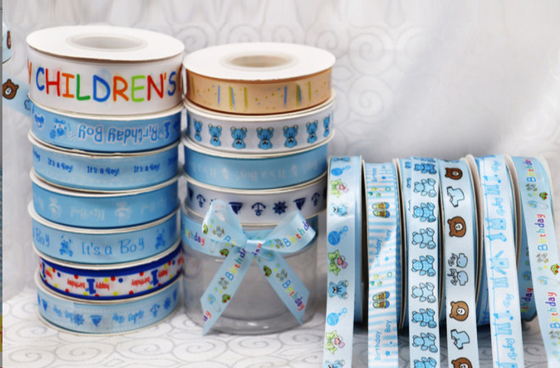Goede prijs. Gift Baking Bouquet Strap Kinderdag Verpakking Ribbon met Blauwe Polyester Weefdruk Kleur online