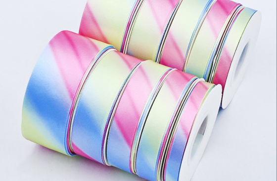 Gradient Regenboog Lint Polyester Lint Regenboog Rood Lint DIY Handgemaakt Materiaal Lint Bloemverpakking Lichte Kleur