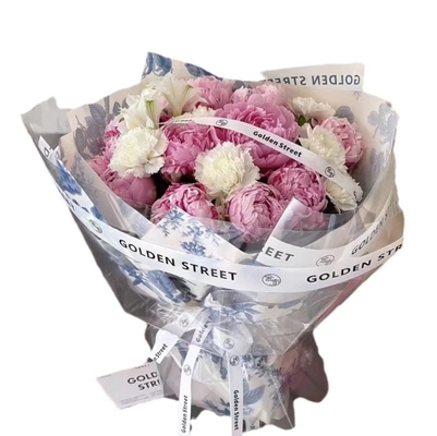 Goede prijs. Bloemverpakkingspapier Blauw en wit Porseleinen bloembukjes in 38*50cm Grootte online