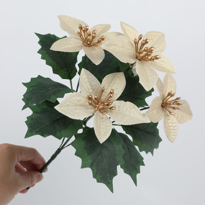 Grensoverschrijdende simulatie van poinsettia Kerstversiering, trouwcadeaus, nepbloemenboeketten, doe-het-zelf ornamenten, gesimuleerde bloemen